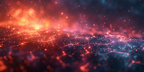 Digital background for tech, AI, neural networks, data, audio, graphics