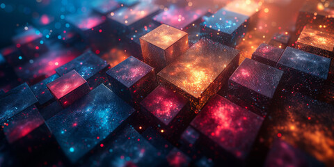Digital background for tech, AI, neural networks, data, audio, graphics