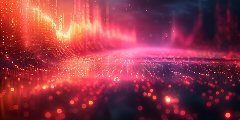 Digital background for tech, AI, neural networks, data, audio, graphics