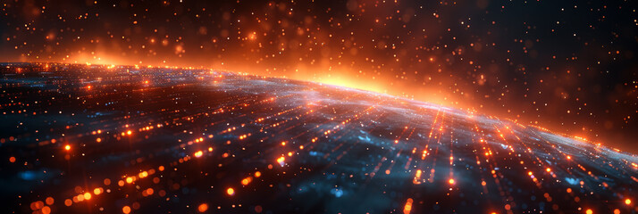 Digital background for tech, AI, neural networks, data, audio, graphics
