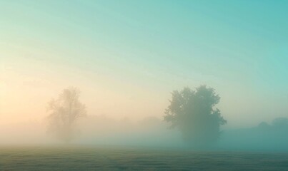 Wall Mural - Serene Rural Morning: Abstract Representation of Nature in Soft Pastel Tones