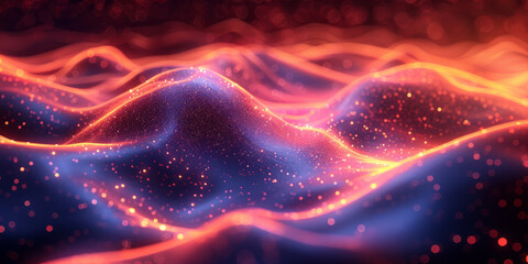 Digital background for tech, AI, neural networks, data, audio, graphics