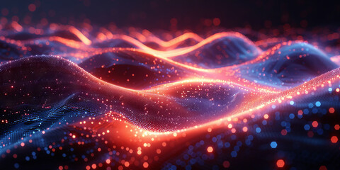 Digital background for tech, AI, neural networks, data, audio, graphics