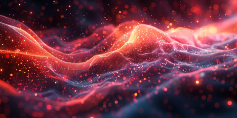 Digital background for tech, AI, neural networks, data, audio, graphics