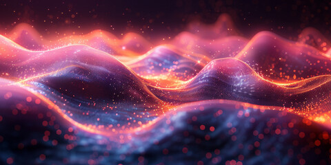 Digital background for tech, AI, neural networks, data, audio, graphics