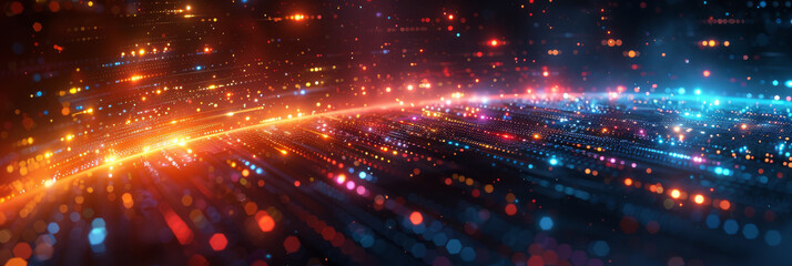 Digital background for tech, AI, neural networks, data, audio, graphics