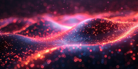 Digital background for tech, AI, neural networks, data, audio, graphics