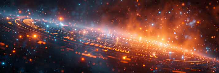 Digital background for tech, AI, neural networks, data, audio, graphics