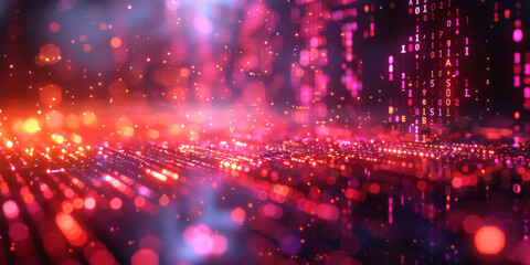 Digital background for tech, AI, neural networks, data, audio, graphics