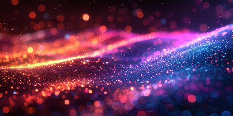 Digital background for tech, AI, neural networks, data, audio, graphics