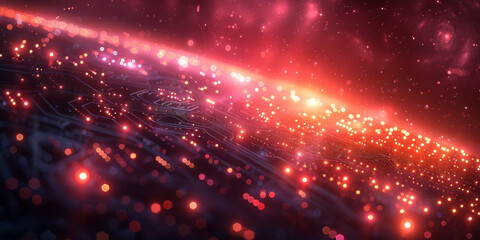 Digital background for tech, AI, neural networks, data, audio, graphics