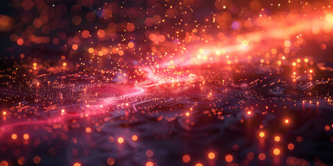 Digital background for tech, AI, neural networks, data, audio, graphics