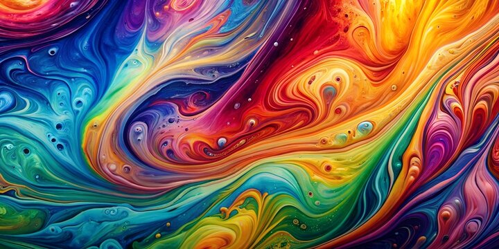 Colorful Abstract Marbled Ink Waves - Eye-Catching Background Texture