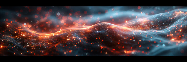 Digital background for tech, AI, neural networks, data, audio, graphics