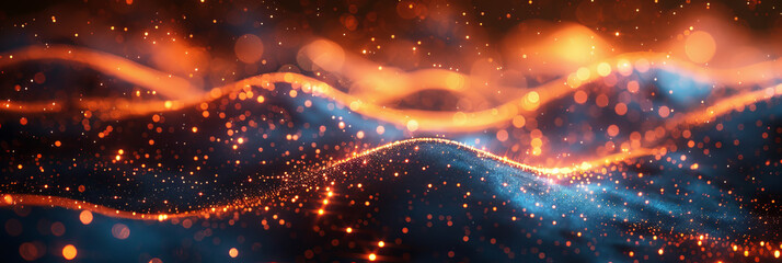 Digital background for tech, AI, neural networks, data, audio, graphics