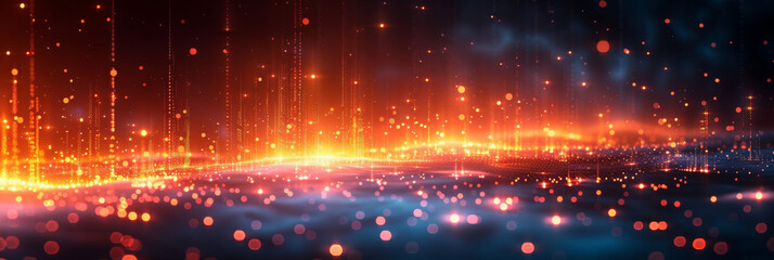 Digital background for tech, AI, neural networks, data, audio, graphics