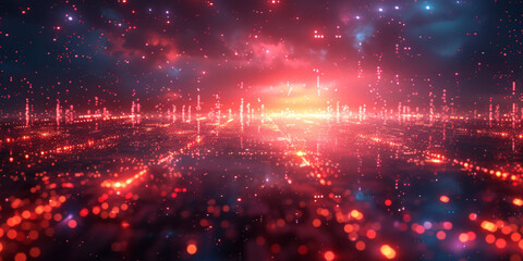 Digital background for tech, AI, neural networks, data, audio, graphics