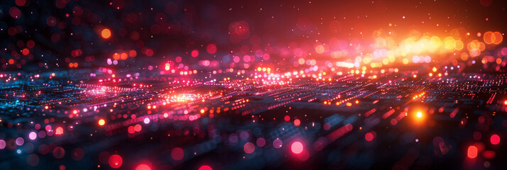 Digital background for tech, AI, neural networks, data, audio, graphics