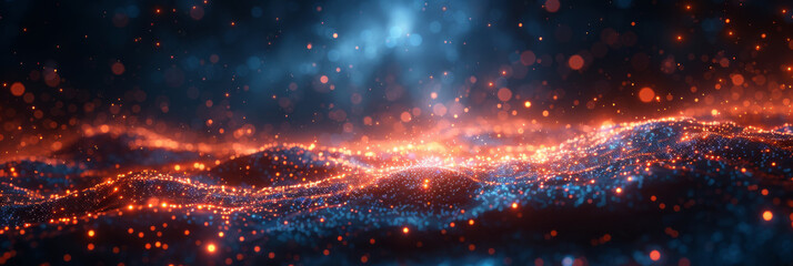 Digital background for tech, AI, neural networks, data, audio, graphics