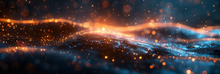 Digital background for tech, AI, neural networks, data, audio, graphics