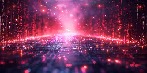Digital background for tech, AI, neural networks, data, audio, graphics