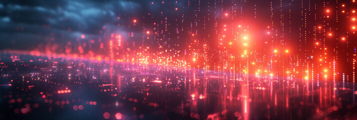 Digital background for tech, AI, neural networks, data, audio, graphics