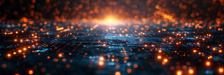 Digital background for tech, AI, neural networks, data, audio, graphics
