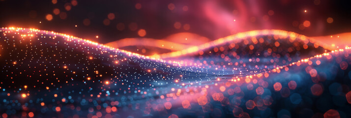 Digital background for tech, AI, neural networks, data, audio, graphics