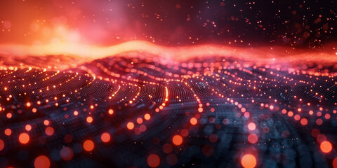 Digital background for tech, AI, neural networks, data, audio, graphics