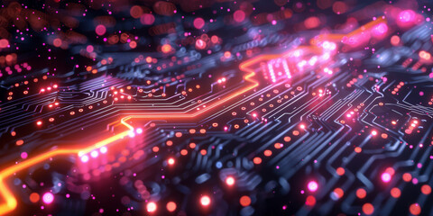 Digital background for tech, AI, neural networks, data, audio, graphics