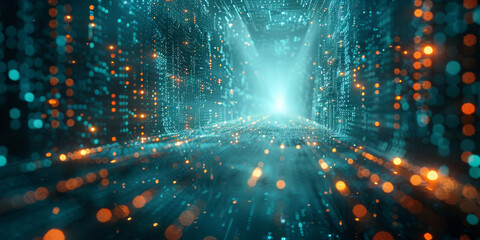 Digital background for tech, AI, neural networks, data, audio, graphics