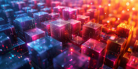 Digital background for tech, AI, neural networks, data, audio, graphics