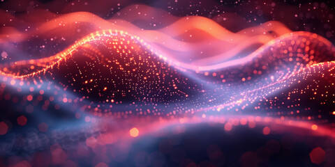 Digital background for tech, AI, neural networks, data, audio, graphics