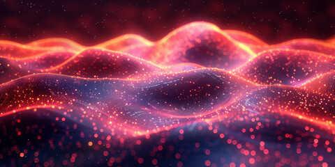 Digital background for tech, AI, neural networks, data, audio, graphics