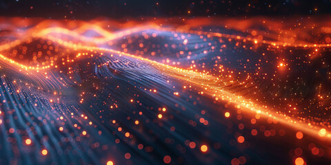 Digital background for tech, AI, neural networks, data, audio, graphics