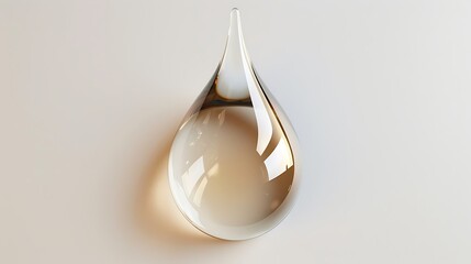 Wall Mural - Oil droplet with perfect roundness, floating against a pure white backdrop.