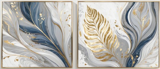 golden botanical texture wall art modern. marble art design with an abstract shape and gold pattern.