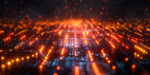 Digital background for tech, AI, neural networks, data, audio, graphics