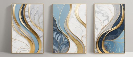 Wall Mural - golden botanical texture wall art modern. marble art design with an abstract shape and gold pattern.