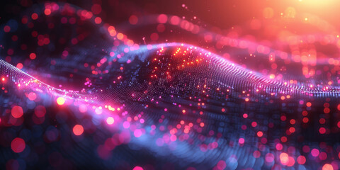 Digital background for tech, AI, neural networks, data, audio, graphics