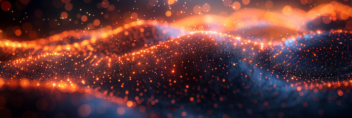 Digital background for tech, AI, neural networks, data, audio, graphics