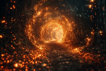 Ethereal flames flickering with otherworldly energy, illuminating the path to the unknown.