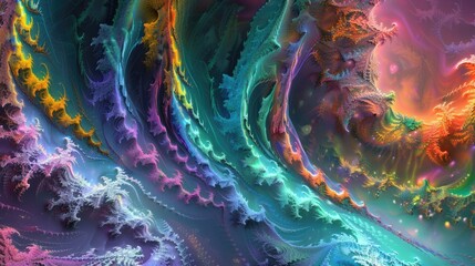 Poster - A colorful fantasy fractal backdrop created by an artist