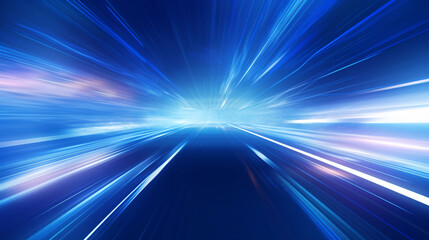 Wall Mural - Futuristic abstract background with blue lines and lights, abstract blue PPT background concept illustration with light rays
