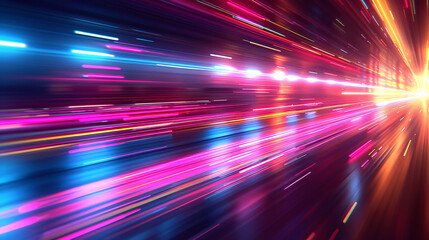 Wall Mural - High speed technology concept background, light abstract background, image of speed movement on the road