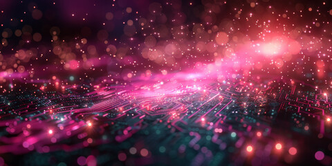 Digital background for tech, AI, neural networks, data, audio, graphics