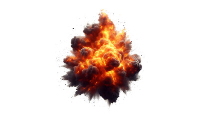 explosion of fire png transparan background,bomb explotion,ai generative