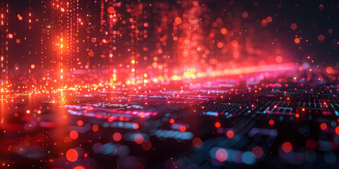 Digital background for tech, AI, neural networks, data, audio, graphics
