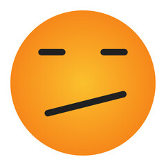 Sticker - bored face expression icon 