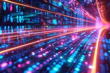 Digital Binary Technology Background created with Generative AI